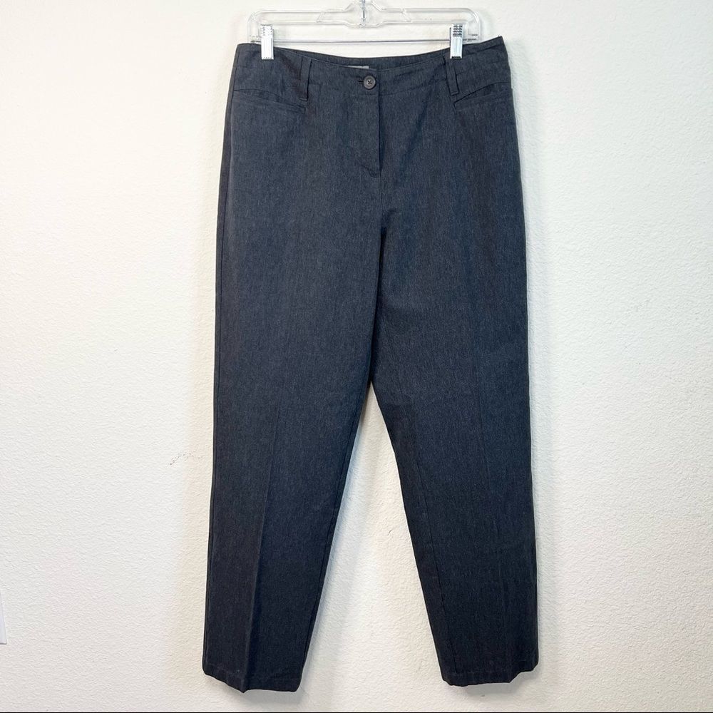 𝅺J. Jill Gray Cotton Wool Blend Tapered Dress Pants Slacks 12 Tall